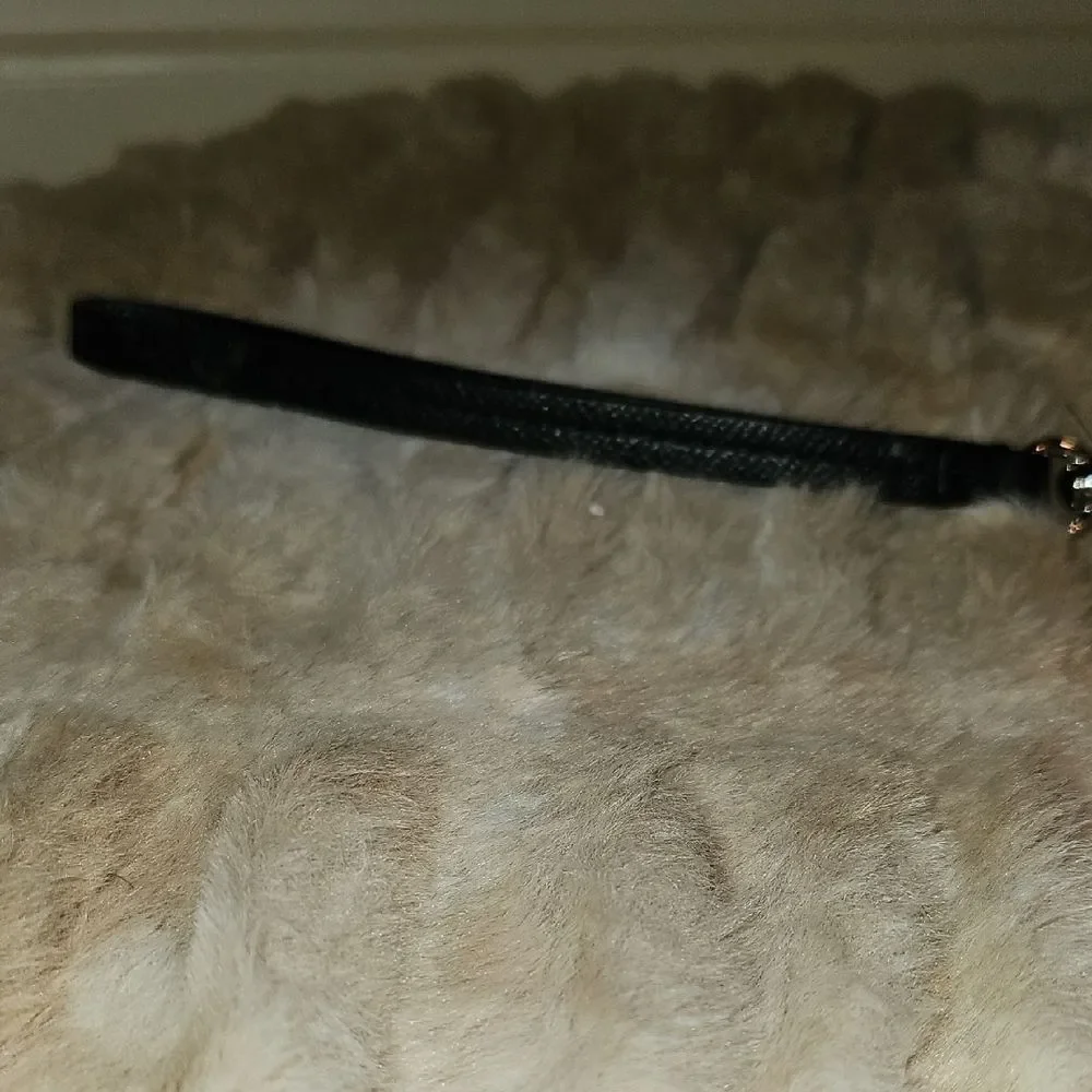 Coach Pink Floral Key Holder with Black Accents